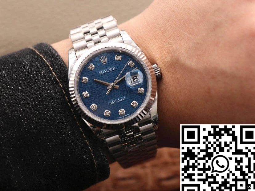 Blue EW Dial Diamond-Studded Rolex M126234-0011 Factory Datejust 36MM 0705